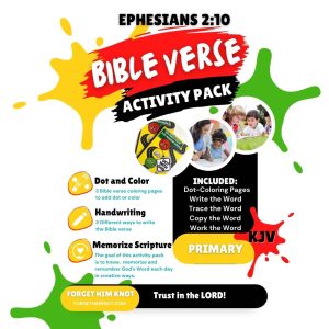Ephesians 2:10 Bible Verse Coloring and Handwriting  Printables- Primary