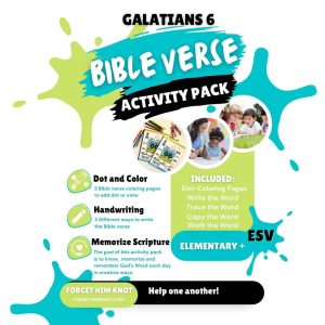 Galatians 6 Bible Verse Coloring and Handwriting Activity Packs-Elementary