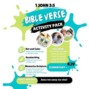 1 John 3 Bible Verse Coloring and Handwriting Printables- Elementary
