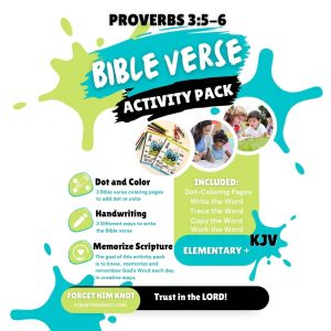 Proverbs 3 Bible Verse Coloring and Handwriting Printables- Elementary