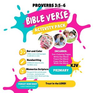 Proverbs 3:5-6 Bible Verse Coloring and Handwriting Printables- Primary