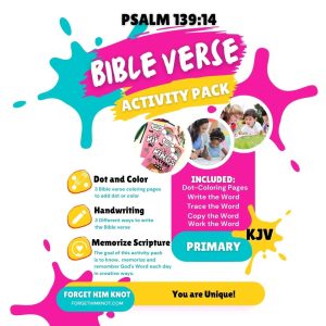 Psalm 139:14 Bible Verse Coloring and Handwriting Printables -Primary
