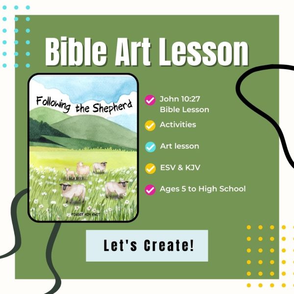 Sheep Following the Shepherd Bible Art Lesson