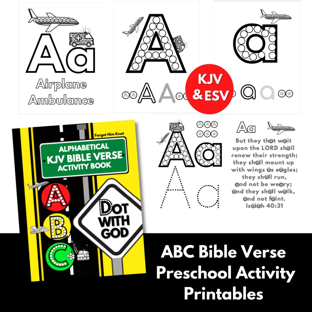 ABC Bible Verse Activity printables for preschool