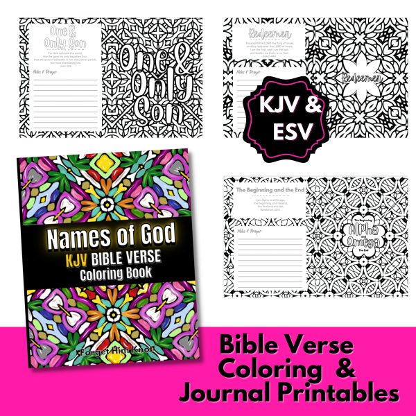 Names of God Bible verse coloring printables