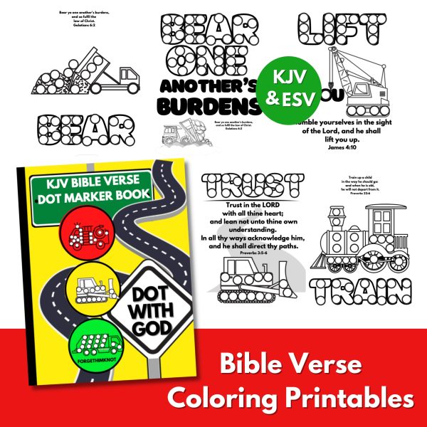 Bible verse coloring printables- vehicles