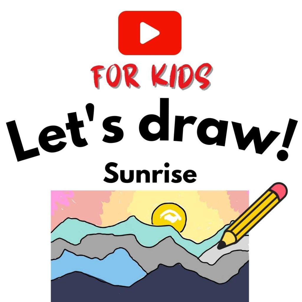 How to draw a sunrise art for kids