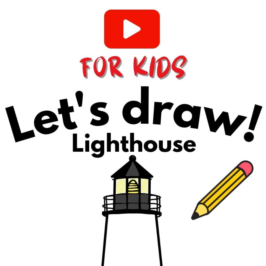 How to draw a lighthouse art for kids