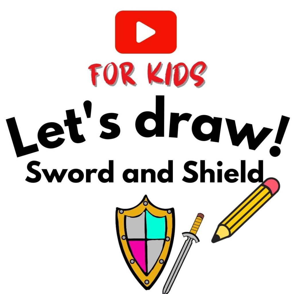 How to draw a sword and shield art for kids