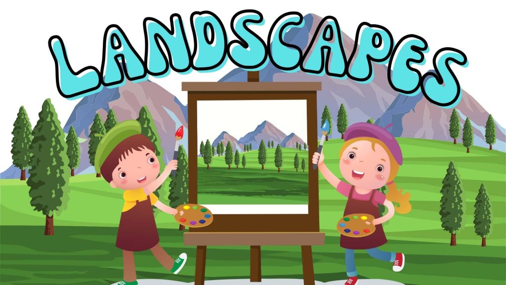 How to draw landscapes art for kids