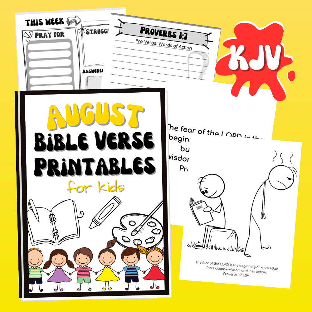 KJV August Bible Verse Printables for Kids