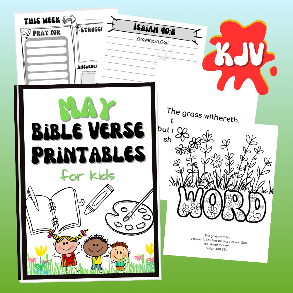 KJV May Bible Verse Printables for Kids