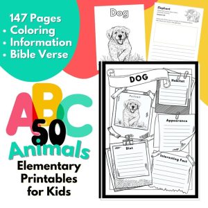 ABC Animals Bible Verse Printables for Kids Elementary