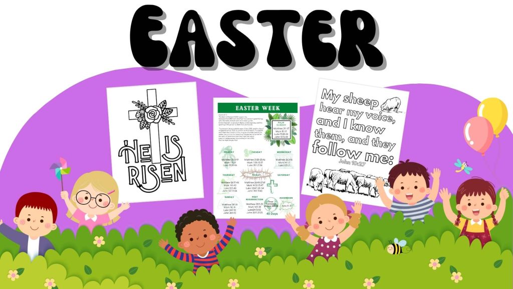 Easter Bible verse printables for kids