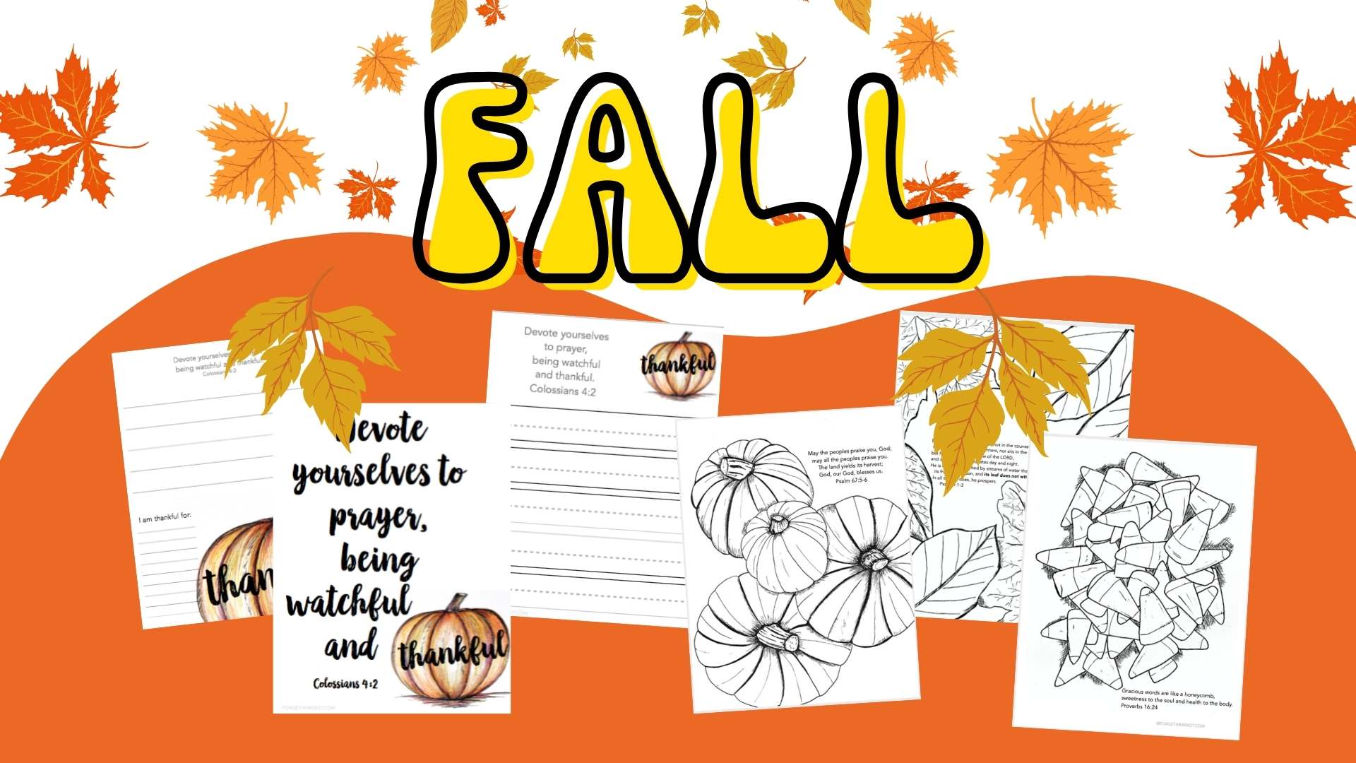 Kids Thankful Bible Verse Printables for Fall - Forget Him Knot