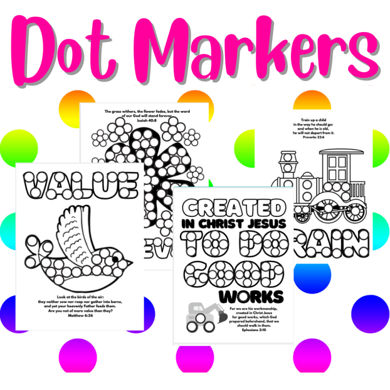Bible verse dot marker printables for kids