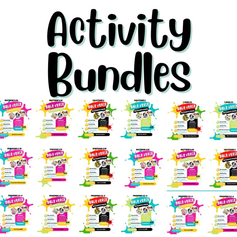 Bible verse activity bundles for kids