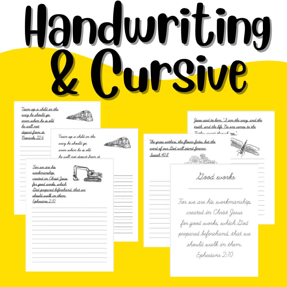 Bible verse handwriting and cursive printables