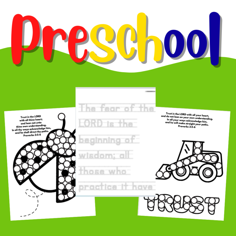 Christian preschool printables
