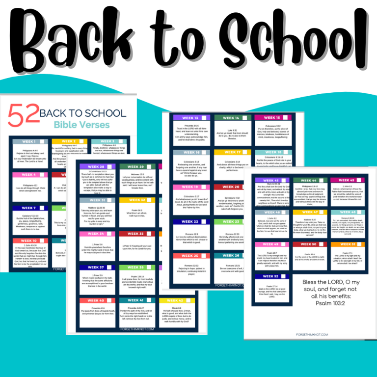 Back to School Bible verse printables