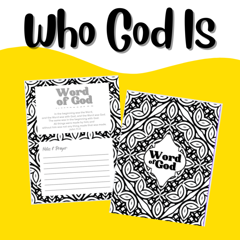 Who God is Bible verse printables for kids