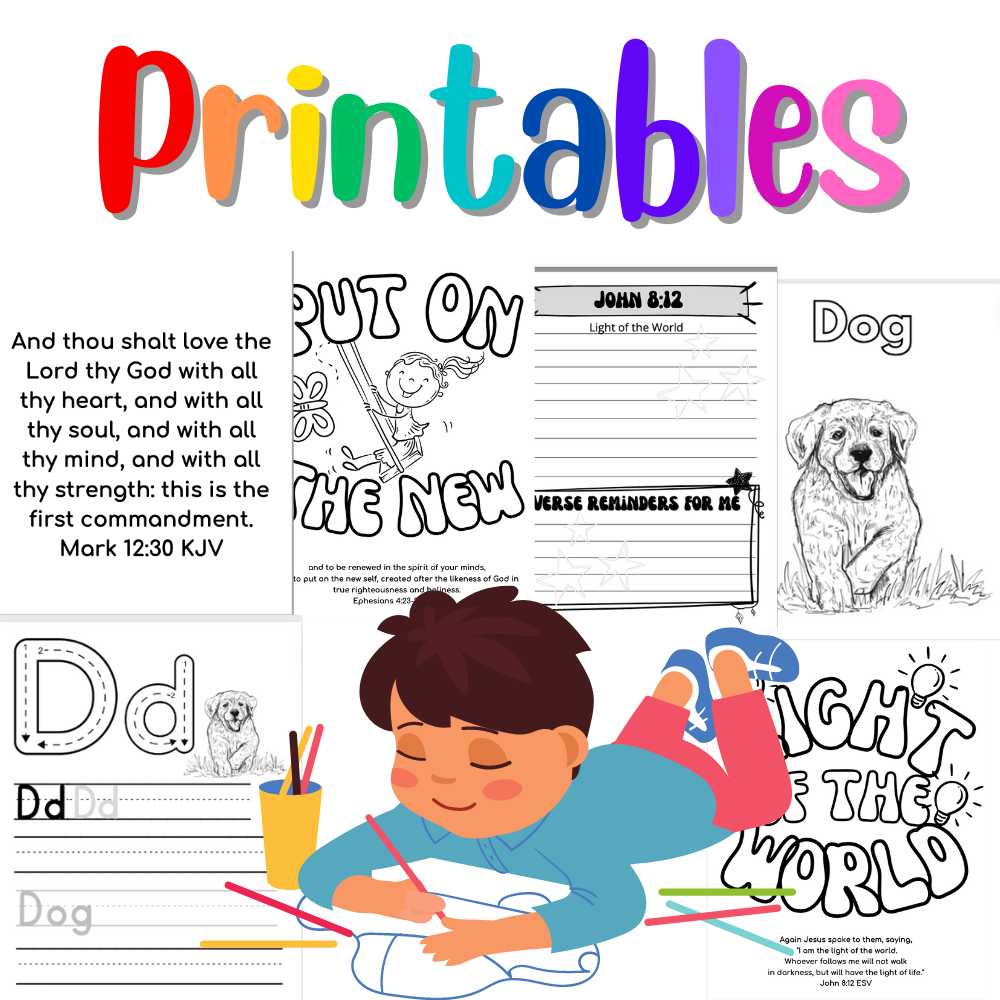 Christian Bible Verse printables for Kids