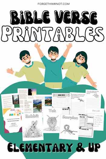 Bible verse printables for elementary and up kids