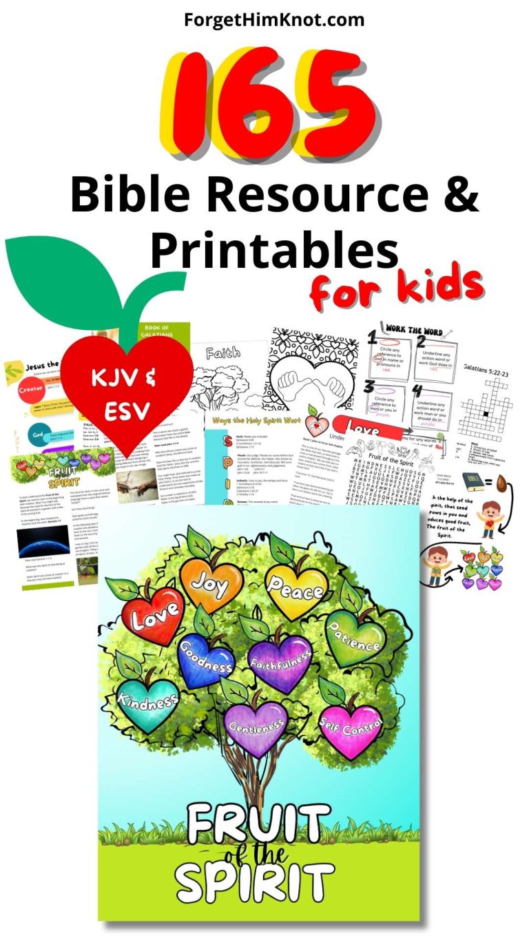 Fruit of the Spirit Bible resource and printables for kids