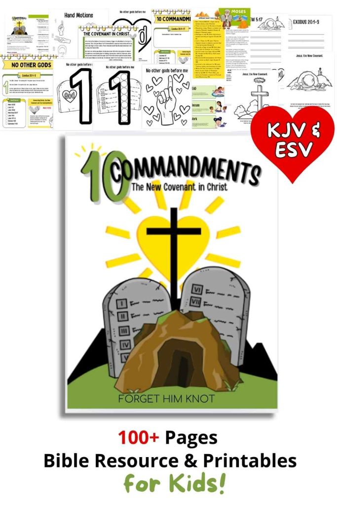 10 commandments Bible resource and printables for kids