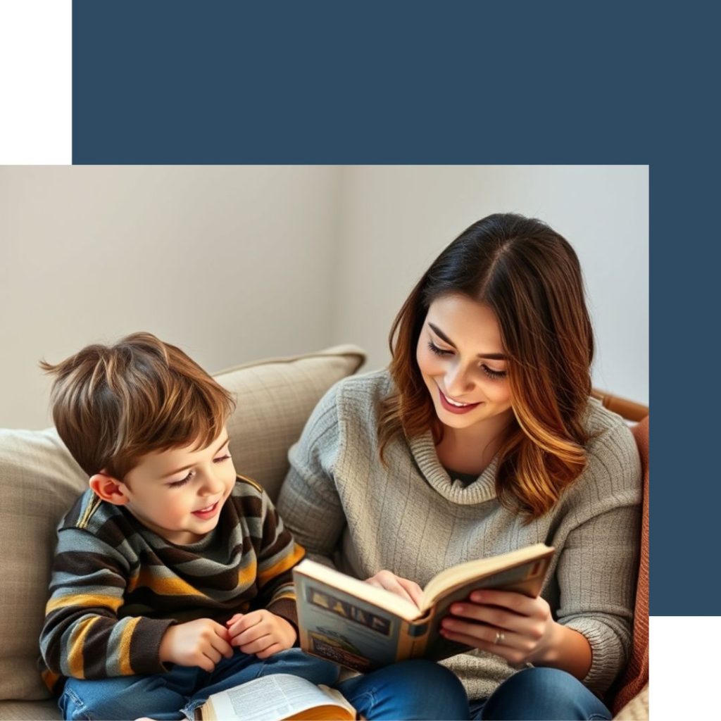 mom and child reading the Bible together