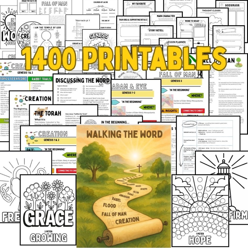 Walking the Word Bible resource of 1400 printables for kids