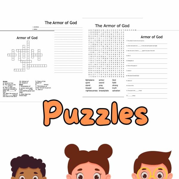 Armor of God for kids word puzzle printables