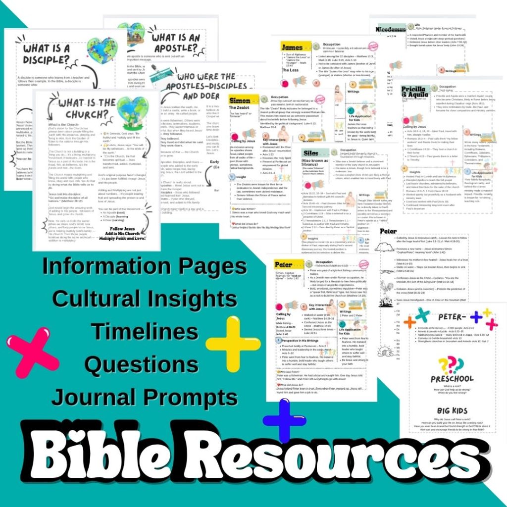 Apostles Disciples and Doers Bible resource guide and printables for kids