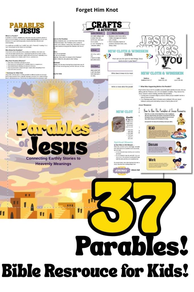The Parables of Jesus for Kids- printables and activities