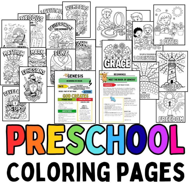 preschool books of the Bible information and coloring resource