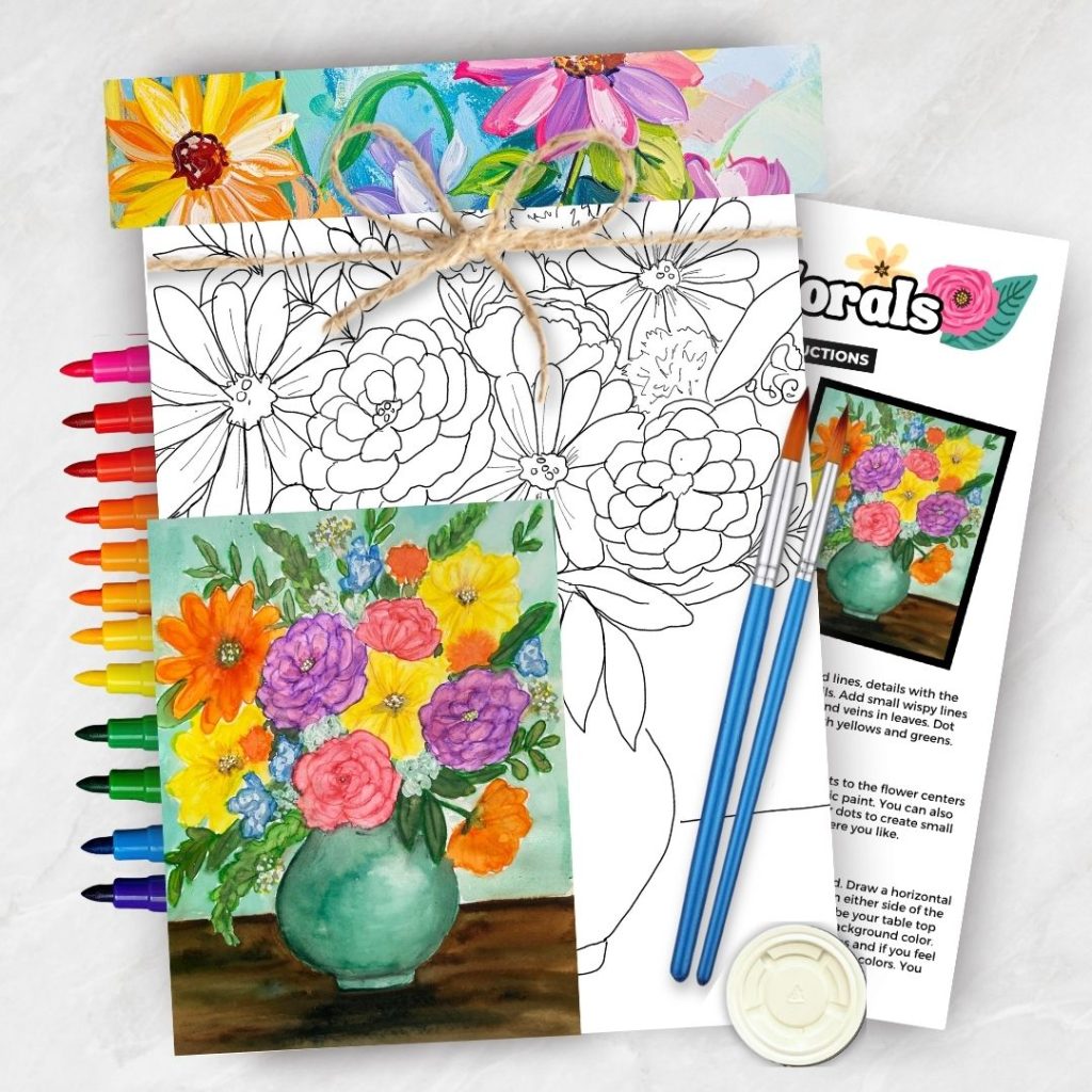 heart to create bright florals art kit