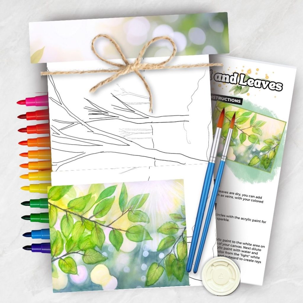 heart to create bokeh light and leaves art kit