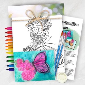 Flowers & Butterflies – Personal Use Art Experience Art Kit