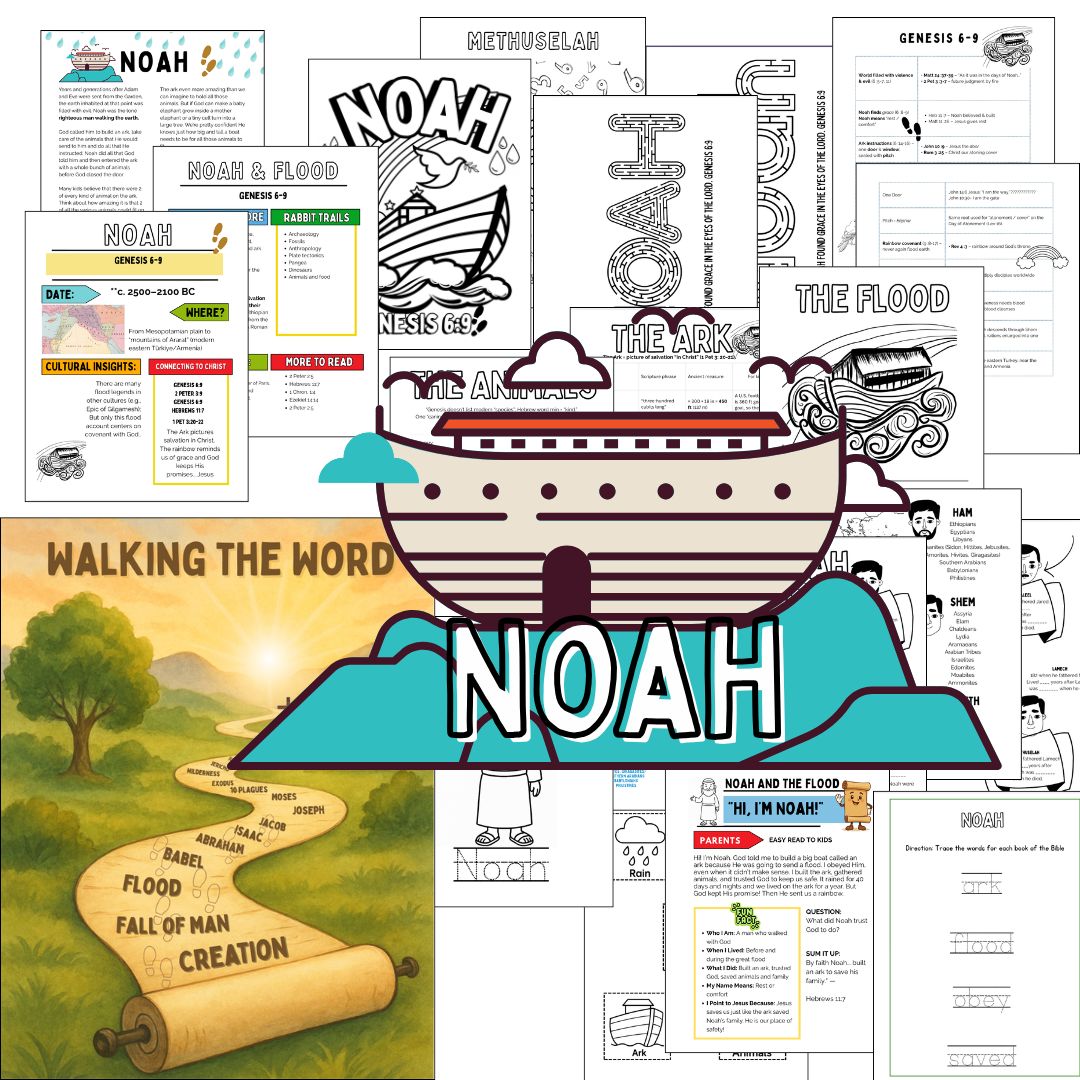 Noah Bible Resource printables bundle for Kids