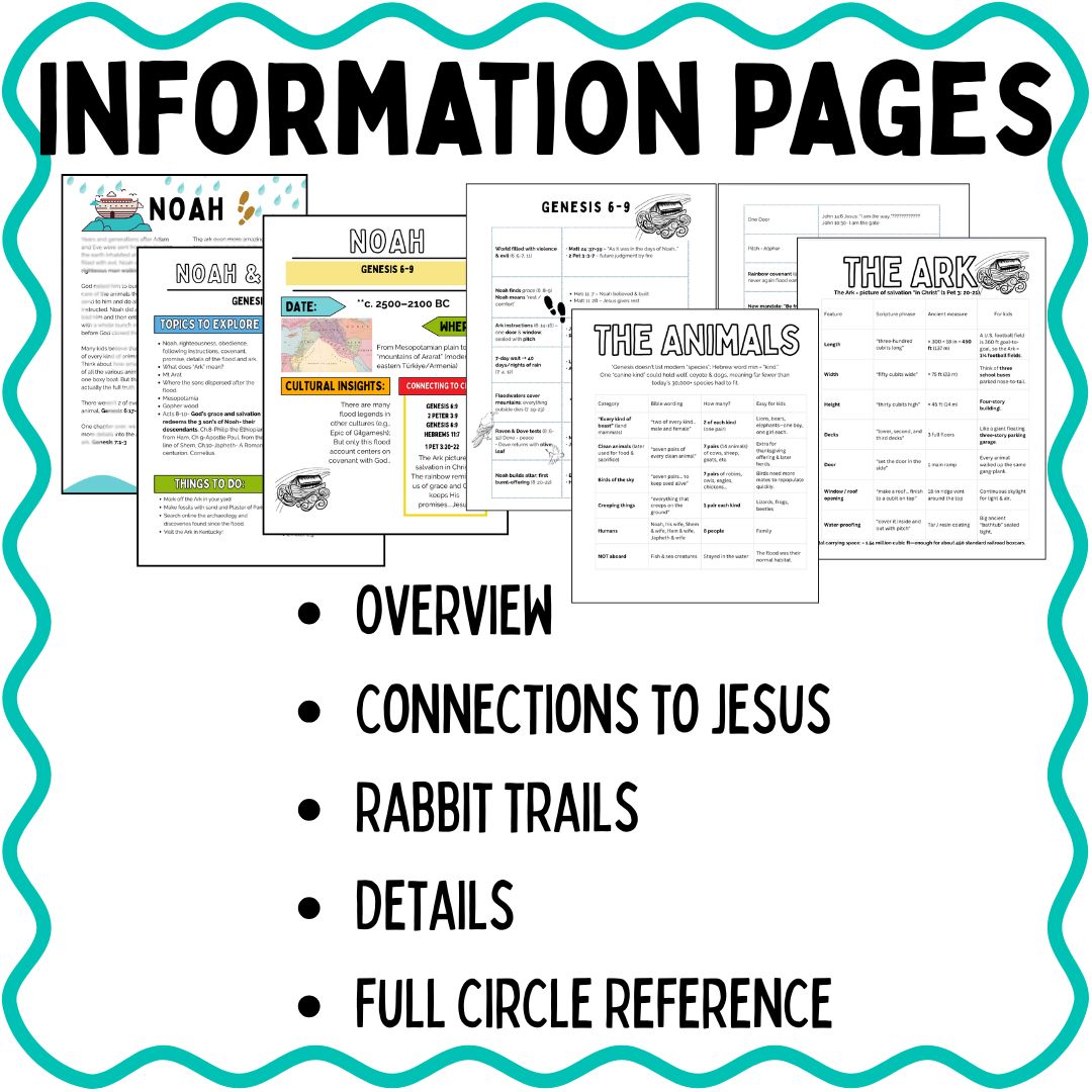Noah Information pages for kids