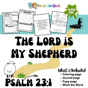 Psalm 23:1 Bible Verse Printables for Kids