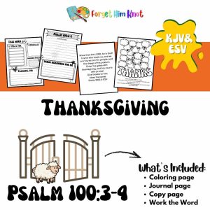 Psalm 100:3–4 Bible Verse Printables for Kids Mini Bundle