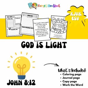 John 8:12 Bible Verse Printables for Kids Mini Bundle