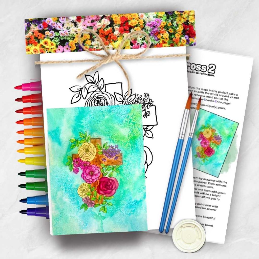 Cross and Flowers Art Kit