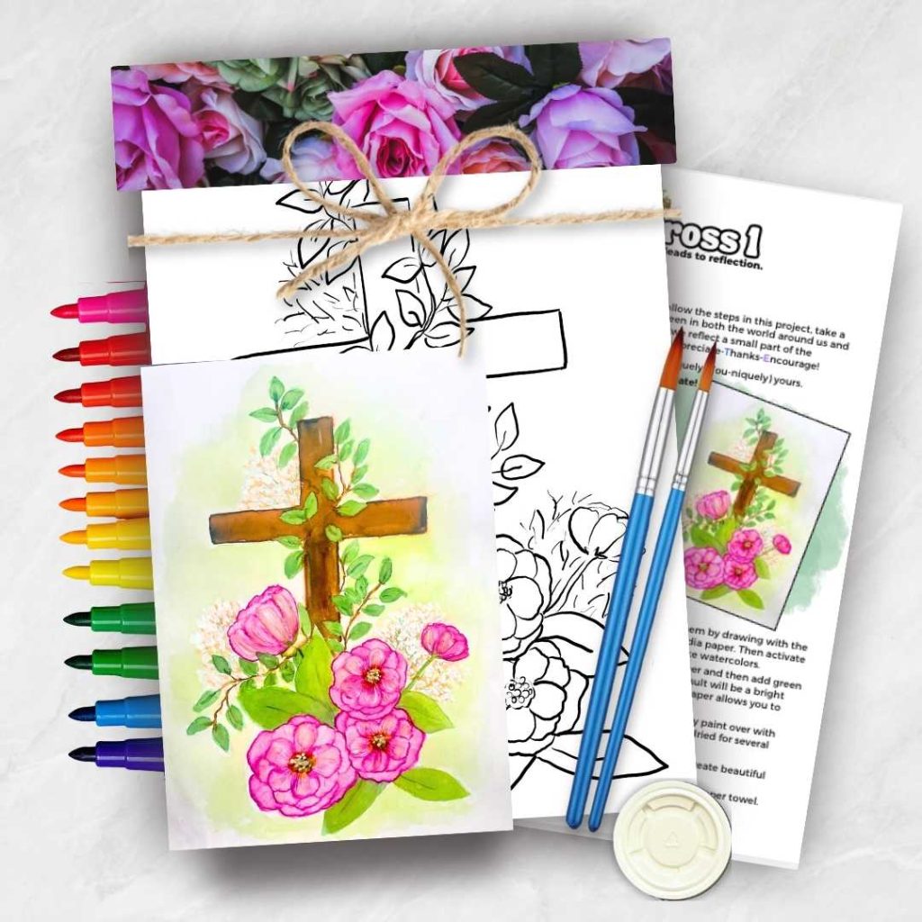 Floral Cross 1 Art Kit
