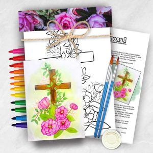 Floral Cross 1– Personal Use Art Experience Art Kit