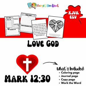 Mark 12:30 Bible Verse Printables for Kids Mini Bundle