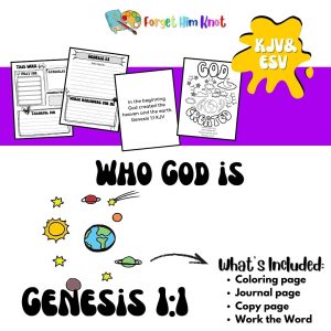 Genesis 1:1 Bible Verse Printables for Kids Mini Bundle